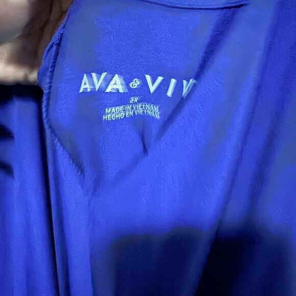 Ava&Viv Women's V-Neck Bodycon Dress Royal Blue NWT Size 2X - Picture 7 of 9